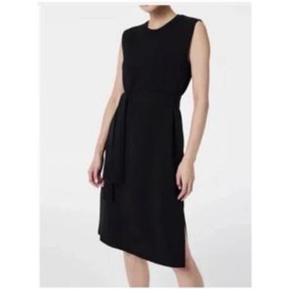 Spanx AirEsspentials CarryOn Buttery Soft Sash Tie Waste Belted Midi Dress L